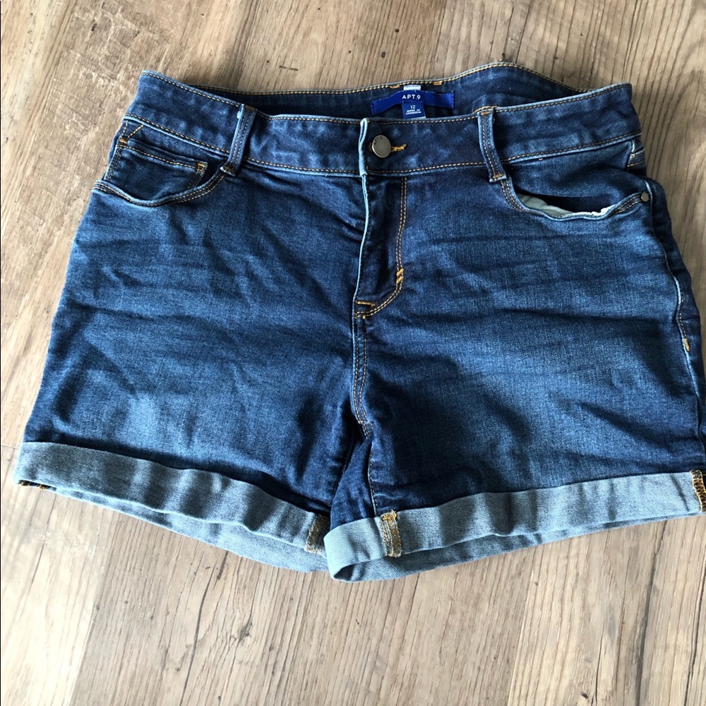 Cuffed Jean Shorts